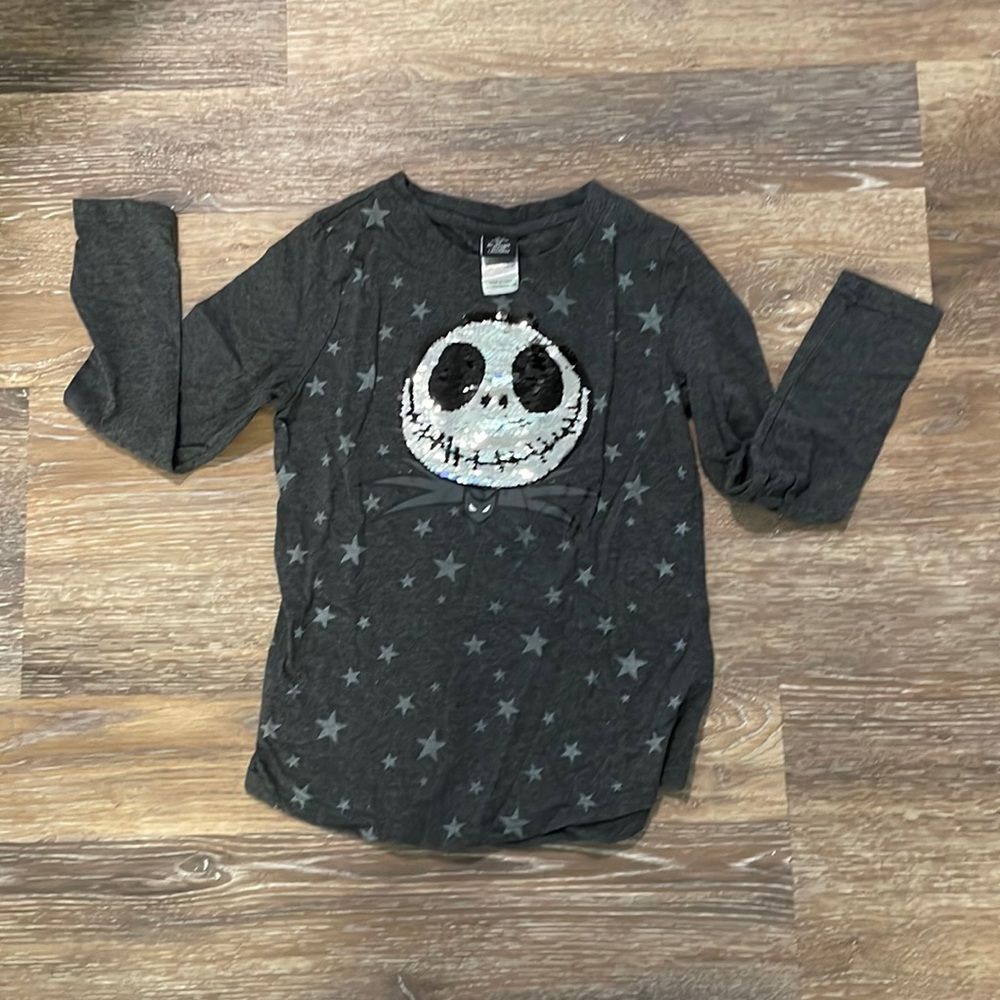 Disney Nightmare Before Christmas Jack flip sequin long sleeve shirt